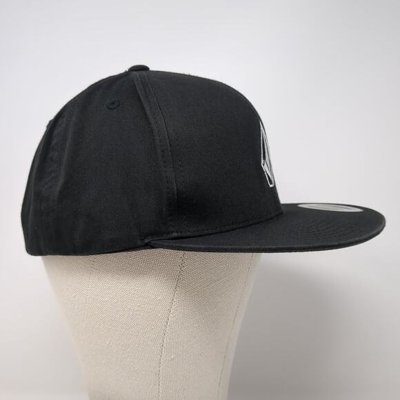 Volcom Snapback Cap Black One Size Adjustable Embroidered Vented Holes 6 Panel - Picture 5 of 9